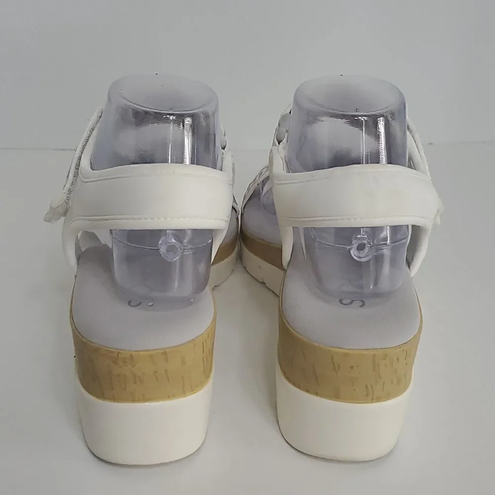 Soul Naturalizer Glitz Wedge Sandal White Grey Size 9M